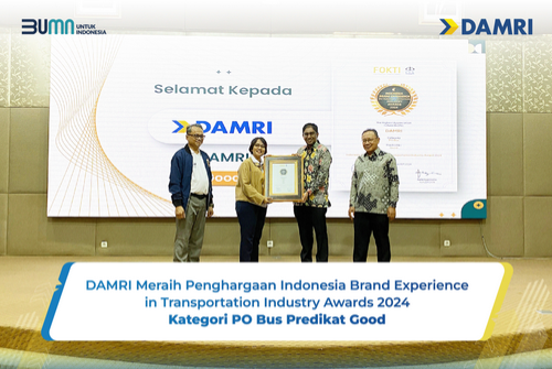 DAMRI Meraih Penghargaan Indonesia Brand Experience in Transportation Industry Awards 2024 Kategori PO Bus Predikat Good